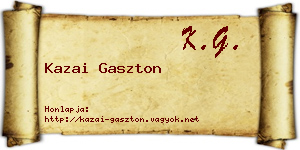 Kazai Gaszton névjegykártya